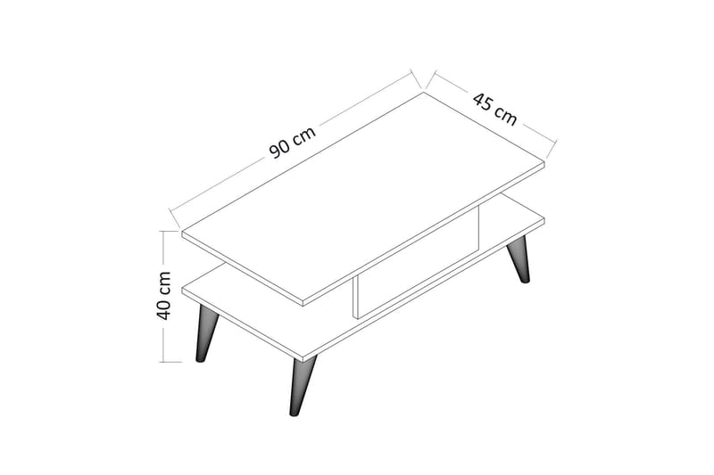 Irbene Soffbord 90x40x90 cm - Svart/Vit - Soffbord