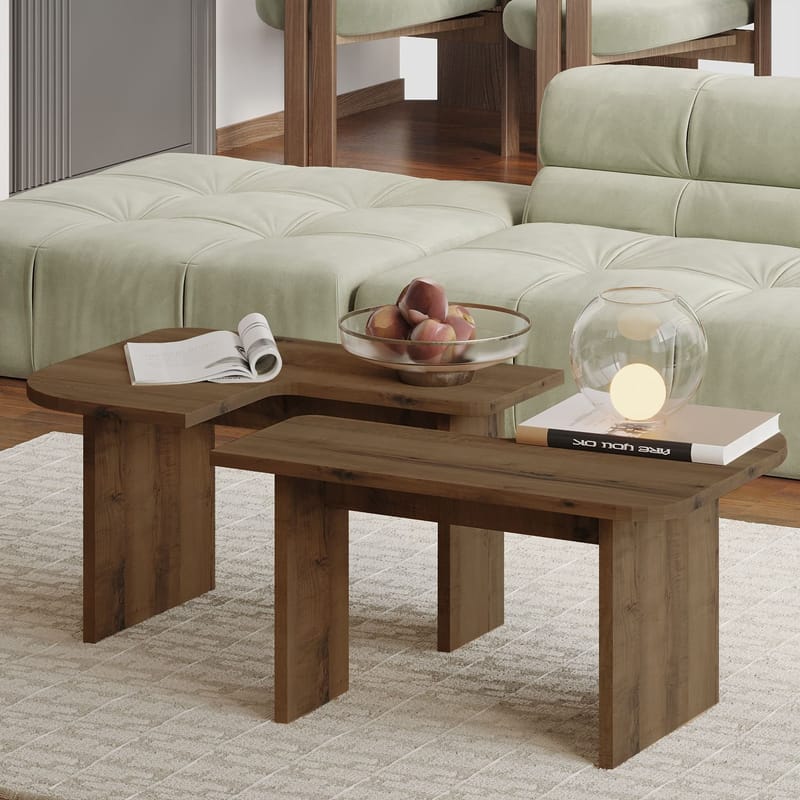 Iris Soffbordsset 90x35x45 cm - Antik valnöt - Möbler - Bord & matgrupper - Soffbord