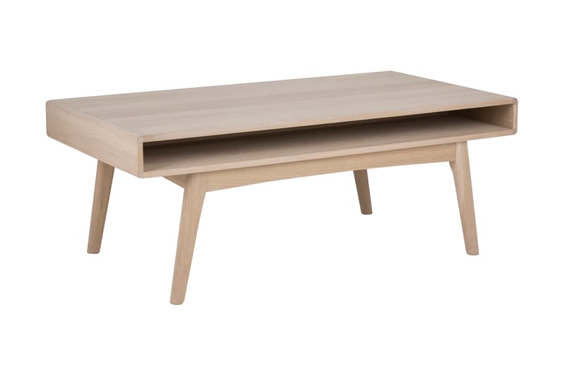Ivan Soffbord 130 cm med Förvaring Hylla - Ek/Grå/Beige - Möbler - Bord & matgrupper - Soffbord