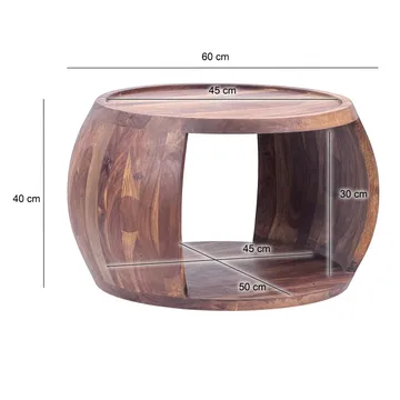 Ivoilo Soffbord 60 cm Lantlig stil - Varm mörkbrun - Möbler - Bord & matgrupper - Soffbord - Soffbord med förvaring