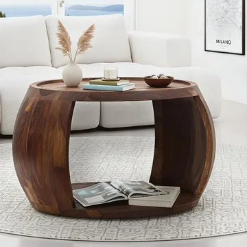 Ivoilo Soffbord 60 cm Lantlig stil - Varm mörkbrun - Möbler - Bord & matgrupper - Soffbord - Soffbord med förvaring