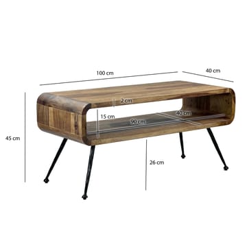 Ivoova Soffbord 100 cm - Varm mörkbrun och svart - Möbler - Bord & matgrupper - Soffbord - Soffbord med förvaring