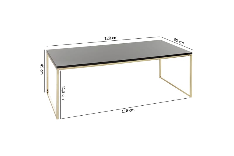 Jaise Soffbord 120 cm - Svart/Guld - Soffbord