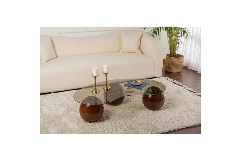 Soffbord Jaromere Valnöt / Bronse - Valnöt / Bronse - Möbler - Bord & matgrupper - Soffbord