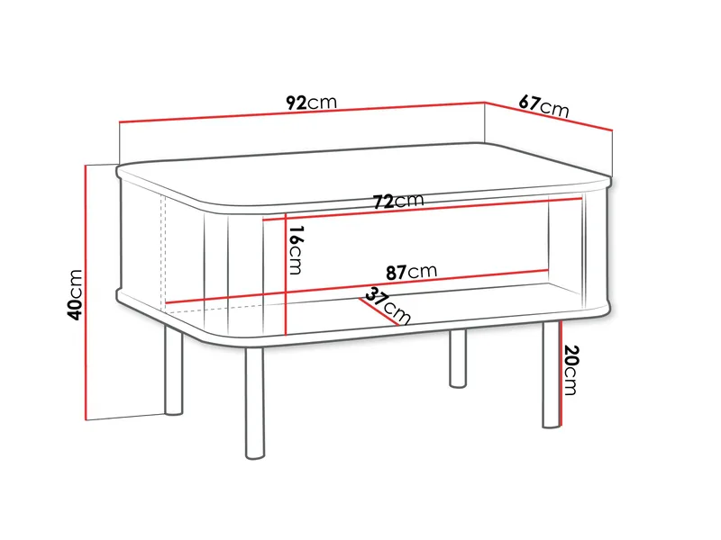Joriel Soffbord 92 cm - Beige|svart - Möbler - Bord & matgrupper - Soffbord