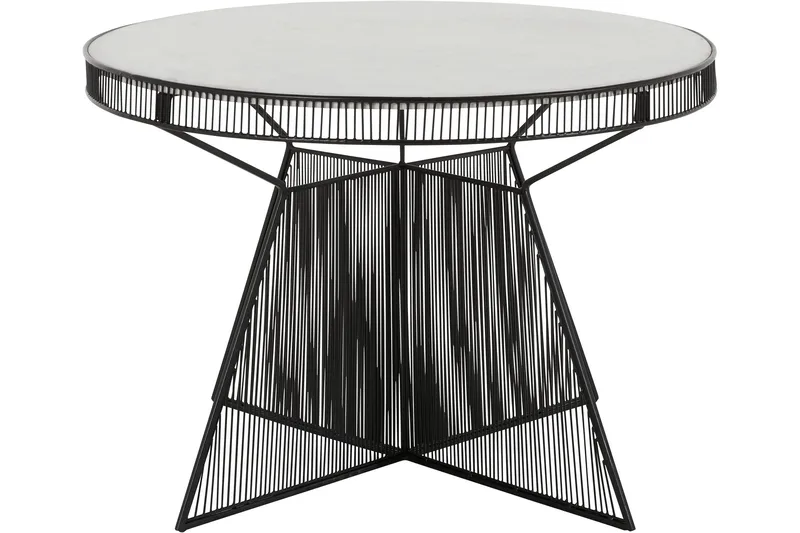 Juntolo 77x77 cm Runt Soffbord i Marmor med Metallunderrede - Vit - Möbler - Bord & matgrupper - Soffbord