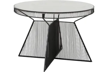 Juntolo 77x77 cm Runt Soffbord i Marmor med Metallunderrede - Vit - Möbler - Bord & matgrupper - Soffbord