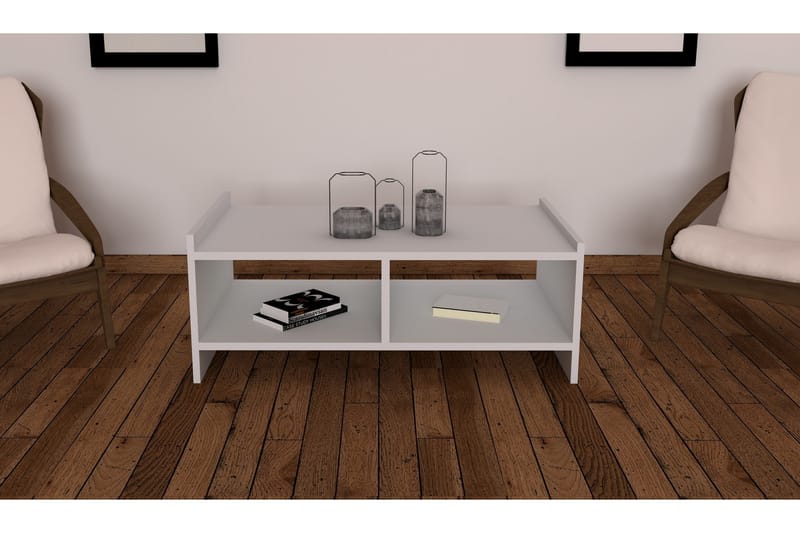 Jysaiah Soffbord 90 cm med Förvaring Hyllor - Vit - Möbler - Bord & matgrupper - Soffbord