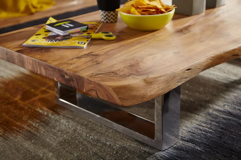 Kaiya Soffbord 115 cm - Akacia/krom - Möbler - Bord & matgrupper - Soffbord