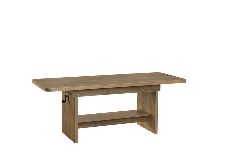 Kanej Soffbord 116 cm Höj- och Sänkbar med Förvaring Hylla - Beige/Grå - Möbler - Bord & matgrupper - Soffbord
