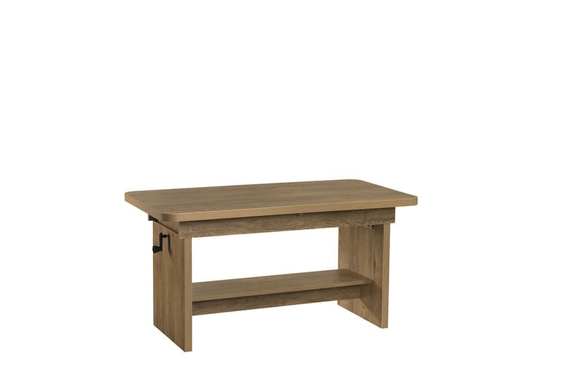 Kanej Soffbord 116 cm Höj- och Sänkbar med Förvaring Hylla - Beige/Grå - Möbler - Bord & matgrupper - Soffbord