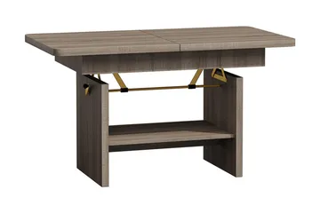 Kanej Soffbord 116 cm Höj- och Sänkbar med Förvaring Hylla - Beige/Grå - Möbler - Bord & matgrupper - Soffbord