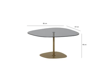 Karamea 85 cm Ovalt Soffbord i Glas och Metall - Grå - Möbler - Bord & matgrupper - Soffbord