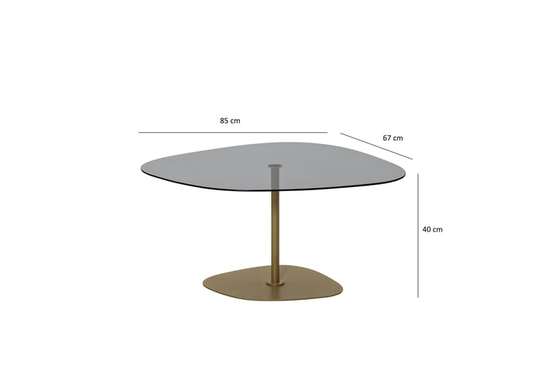Karamea 85 cm Ovalt Soffbord i Glas och Metall - Grå - Möbler - Bord & matgrupper - Soffbord