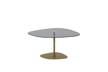 Karamea 85 cm Ovalt Soffbord i Glas och Metall - Grå - Möbler - Bord & matgrupper - Soffbord