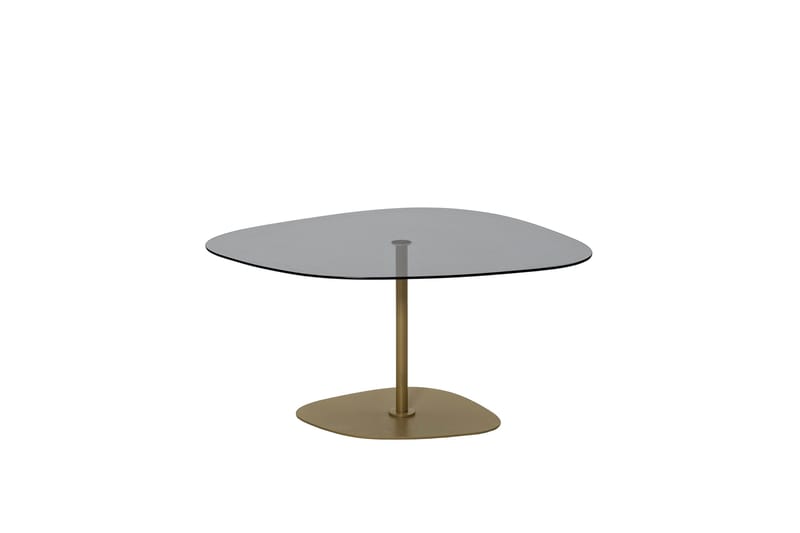 Karamea 85 cm Ovalt Soffbord i Glas och Metall - Grå - Möbler - Bord & matgrupper - Soffbord
