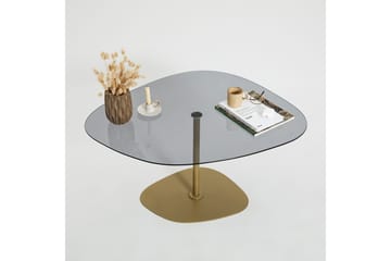 Karamea 85 cm Ovalt Soffbord i Glas och Metall - Grå - Möbler - Bord & matgrupper - Soffbord