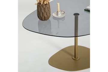 Karamea 85 cm Ovalt Soffbord i Glas och Metall - Grå - Möbler - Bord & matgrupper - Soffbord