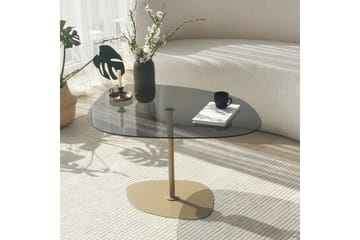 Karamea 85 cm Ovalt Soffbord i Glas och Metall - Grå - Möbler - Bord & matgrupper - Soffbord