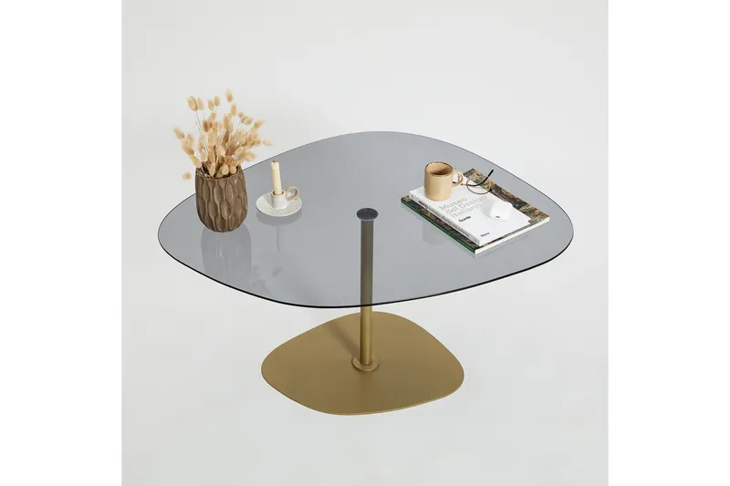 Karamea Soffbord 85 cm - Grå/Guld - Möbler - Bord & matgrupper - Soffbord