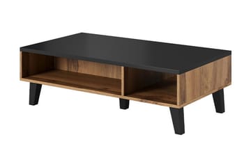 Kardos Soffbord 110 cm med Förvaring Hyllor - Natur/Svart - Möbler - Bord & matgrupper - Soffbord