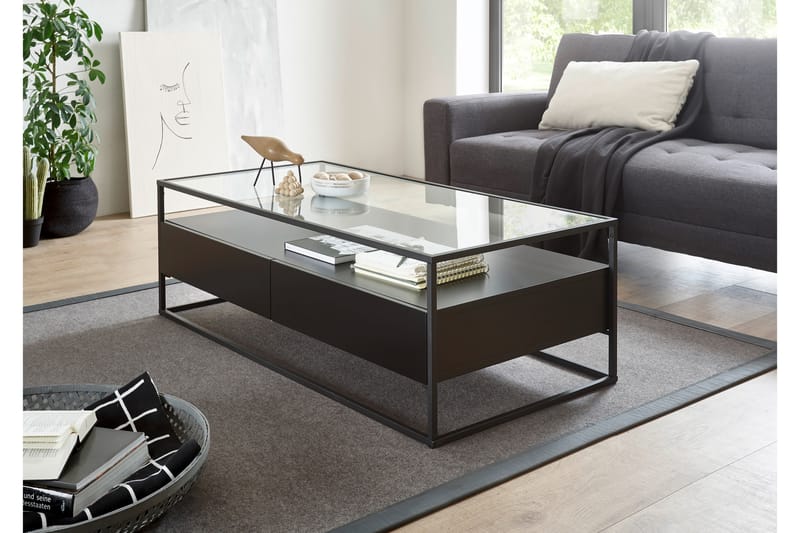 Karysma Soffbord 120 cm - Svart/Glas - Möbler - Bord & matgrupper - Soffbord