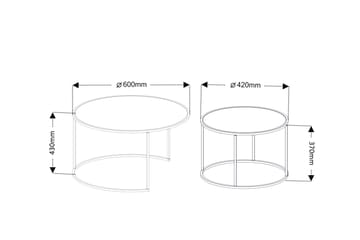 Kashiwa 60 cm Runt Soffbord i Glas med Glas och Metall - Rökgrå - Möbler - Bord & matgrupper - Soffbord