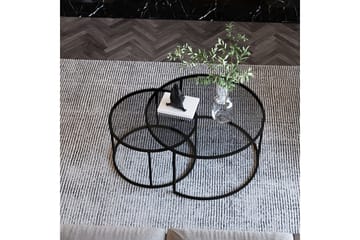 Kashiwa 60 cm Runt Soffbord i Glas med Glas och Metall - Rökgrå - Möbler - Bord & matgrupper - Soffbord