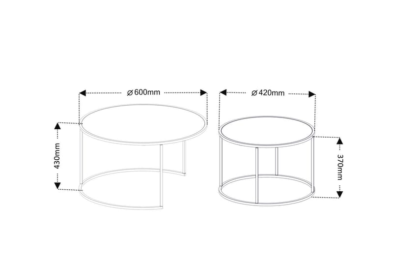 Kashiwa Soffbord 60 cm - Svart - Soffbord