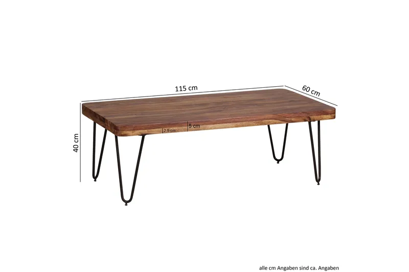 Katsura Soffbord 115 cm - Massivt trä/svart - Möbler - Bord & matgrupper - Soffbord
