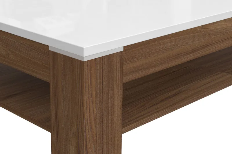 Keoisha Soffbord 120 cm med Förvaring Hylla - Valnötsbrun/Vit - Möbler - Bord & matgrupper - Soffbord