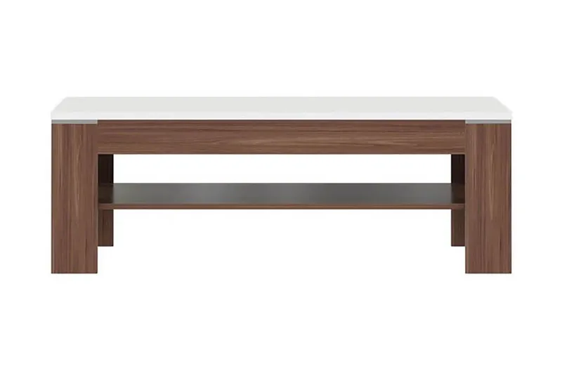 Keoisha Soffbord 120 cm med Förvaring Hylla - Valnötsbrun/Vit - Möbler - Bord & matgrupper - Soffbord