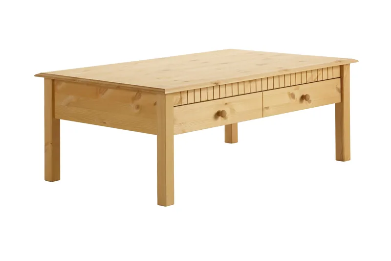 Kersey 110 cm Rektangulärt Soffbord med Lådor i Furu - Brun - Möbler - Bord & matgrupper - Soffbord