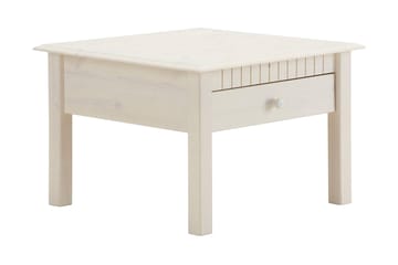 Kersey 60 cm Kvadratiskt Soffbord med Lådor i Furu - Vit - Möbler - Bord & matgrupper - Soffbord