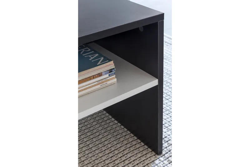 Ketchum Soffbord 90 cm med Förvaring Hylla - Svart/Vit - Möbler - Bord & matgrupper - Soffbord