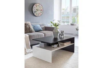 Ketchum Soffbord 90 cm med Förvaring Hylla - Svart/Vit - Möbler - Bord & matgrupper - Soffbord