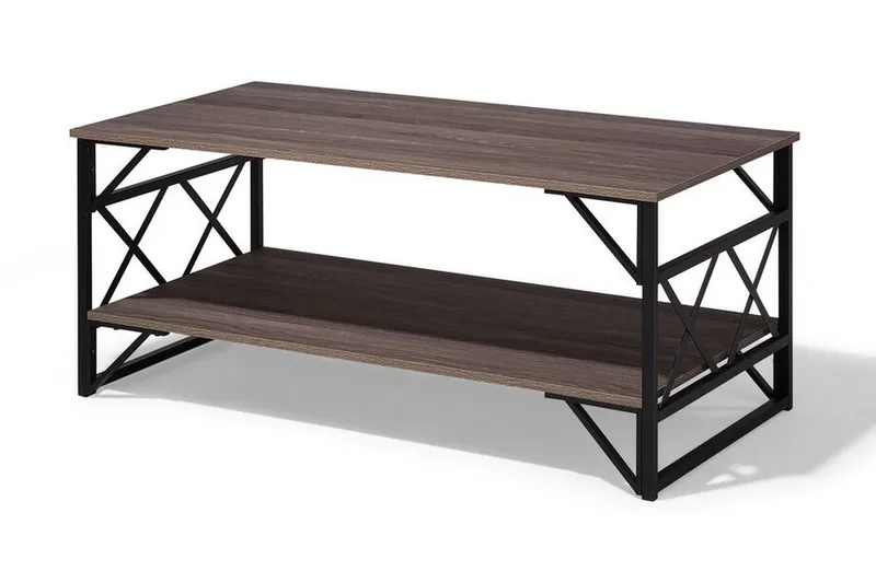 Kindertofte Soffbord 120 cm med Förvaring Hylla - Brungrå - Möbler - Bord & matgrupper - Soffbord