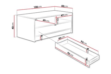 Kintore 50 cm Rektangulärt Soffbord med Lådor i Trä - Svart - Möbler - Bord & matgrupper - Soffbord