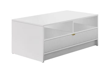 Kintore 50 cm Rektangulärt Soffbord med Lådor i Trä - Vit - Möbler - Bord & matgrupper - Soffbord