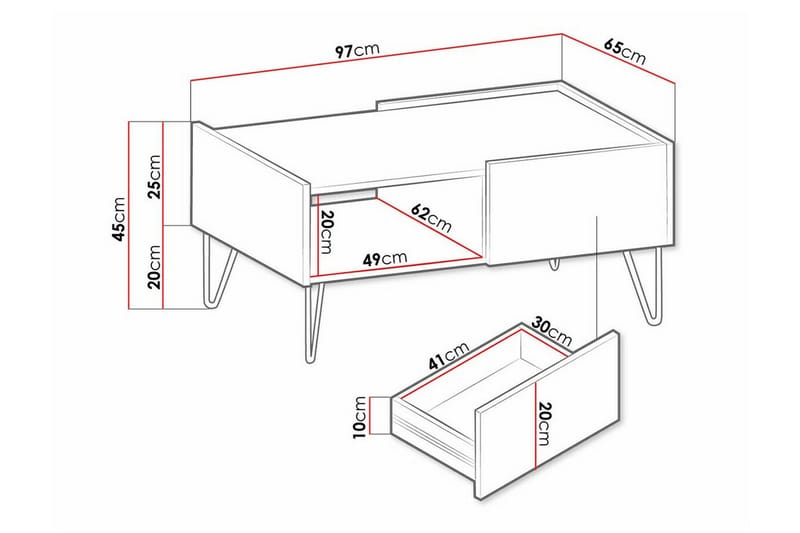 Klinkerville Soffbord 65 cm - Grafitgrå - Möbler - Bord & matgrupper - Soffbord