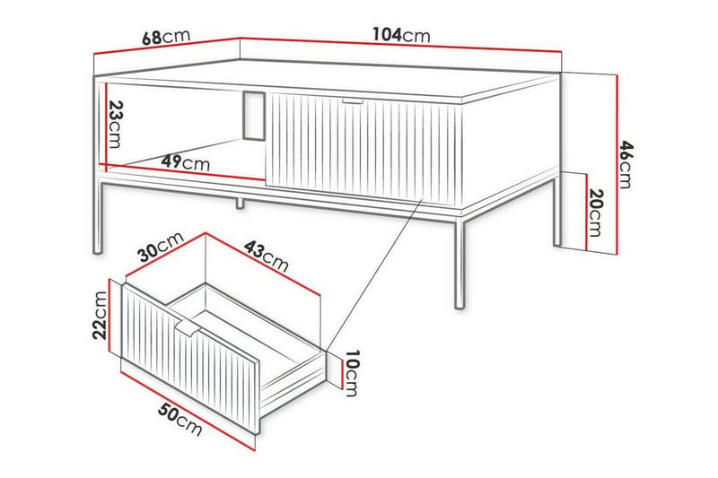 Klinkerville Soffbord 68 cm - Vit - Möbler - Bord & matgrupper - Soffbord