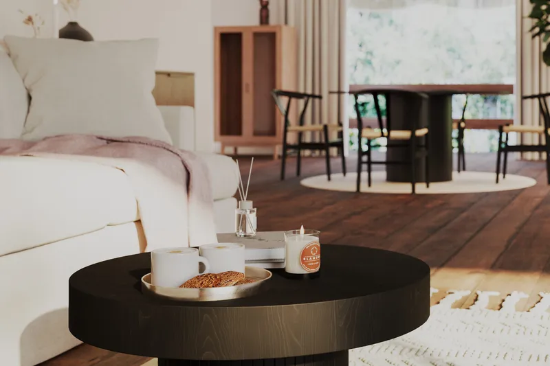 Kopparbo Soffbord 75 cm Runt Svart - Svart trä - Möbler - Bord & matgrupper - Soffbord