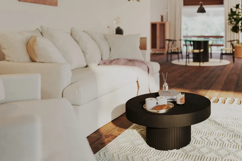 Kopparbo Soffbord 75 cm Runt Svart - Svart trä - Möbler - Bord & matgrupper - Soffbord