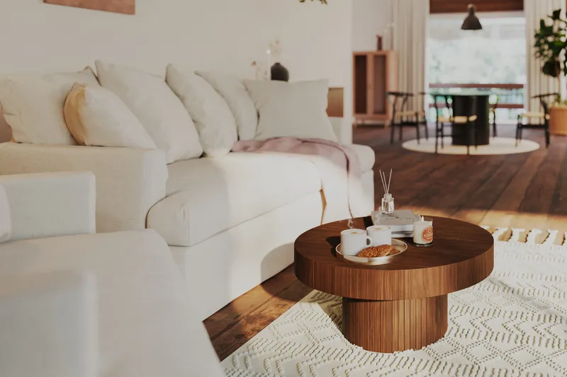 Kopparbo Soffbord 75 cm Runt Valnöt - Mörkbrunt valnötsträ - Möbler - Bord & matgrupper - Soffbord