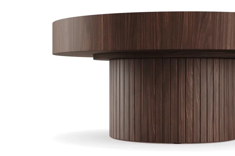 Kopparbo Soffbord 75 cm Runt Valnöt - Mörkbrunt valnötsträ - Möbler - Bord & matgrupper - Soffbord