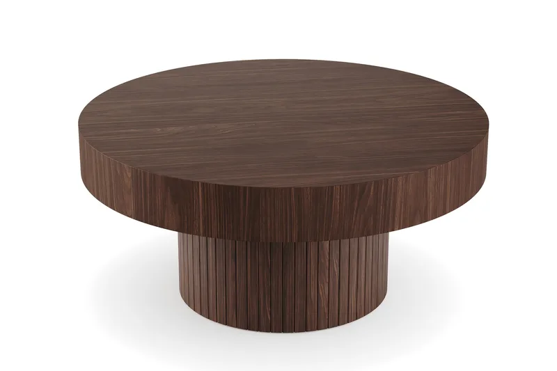 Kopparbo Soffbord 75 cm Runt Valnöt - Mörkbrunt valnötsträ - Möbler - Bord & matgrupper - Soffbord