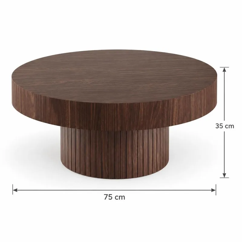 Kopparbo Soffbord 75 cm Runt Valnöt - Valnöt - Möbler - Bord & matgrupper - Soffbord