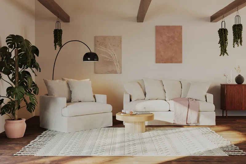 Kopparbo Soffbord 75 cm Runt Vitlaserad Ek - Ljust vitlaserat ekträ - Möbler - Bord & matgrupper - Soffbord