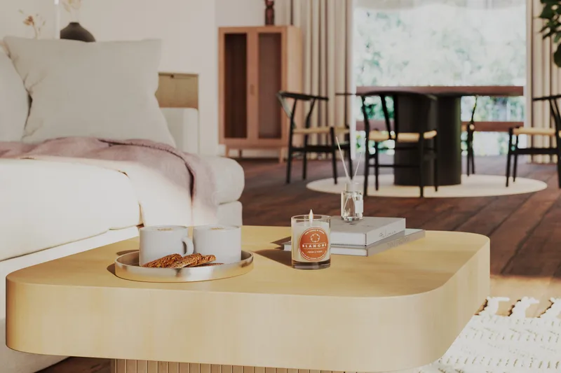 Kopparbo Soffbord 80 cm - Ljust vitlaserat ekträ - Möbler - Bord & matgrupper - Soffbord