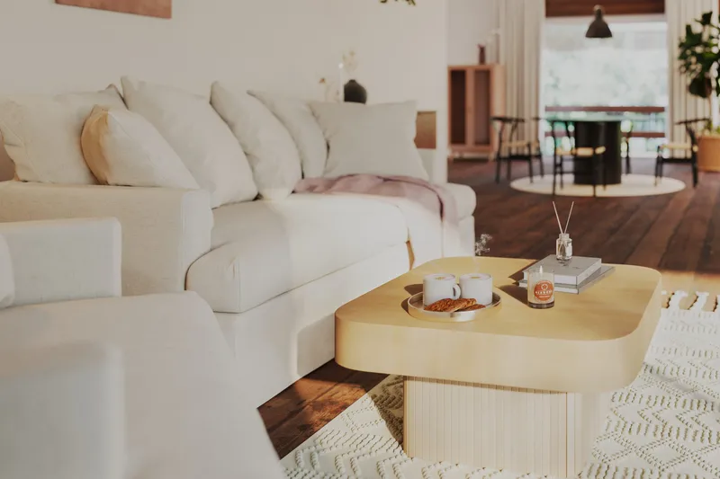 Kopparbo Soffbord 80 cm - Ljust vitlaserat ekträ - Möbler - Bord & matgrupper - Soffbord